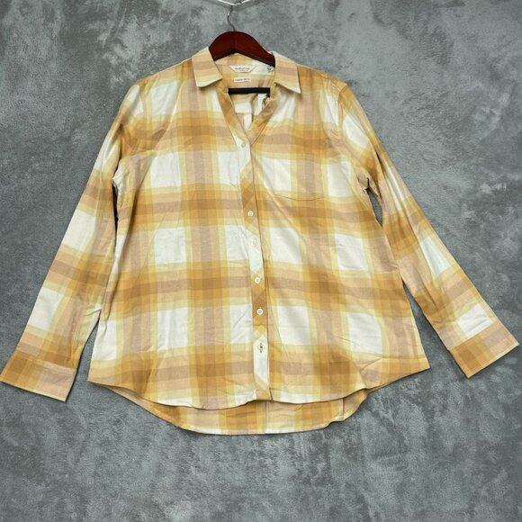 Weatherproof Vintage Womens L Flannel Plaid Button-Up Shirt a1620 - Picture 2 of 11